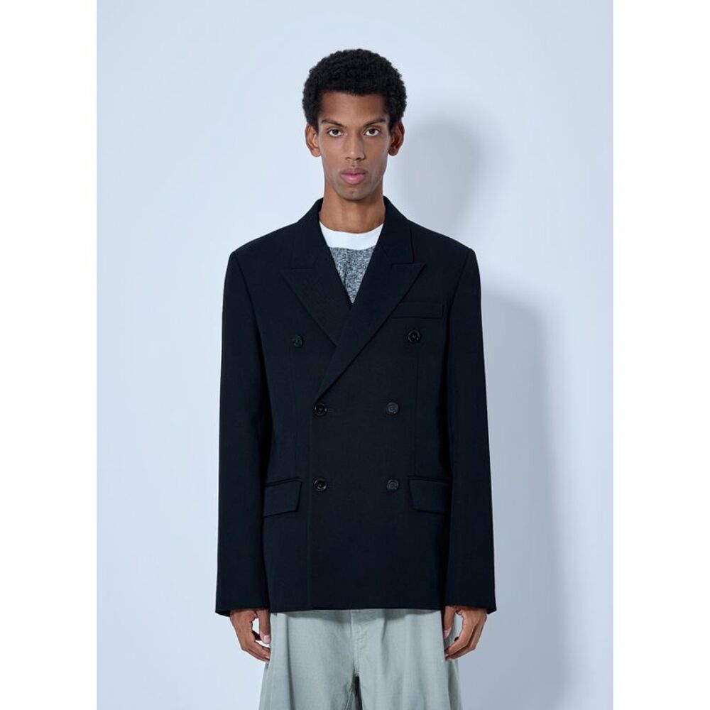 Balenciaga Men Double-Breasted Tailored Wool Twill Blazer